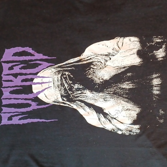 UC 2x WIDOW black short sleeve tshirt with a NUN HEAD IN HAND "FU## ED" ON CHEST - Picture 6 of 10